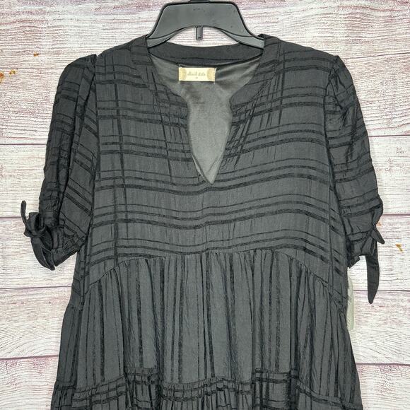 Altar’d State Black Tiered Striped Mini Witchy Halloween Dress Size Medium New - Picture 8 of 14